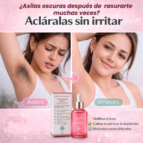 ¿Axilas oscuras después de rasurarte muchas veces?